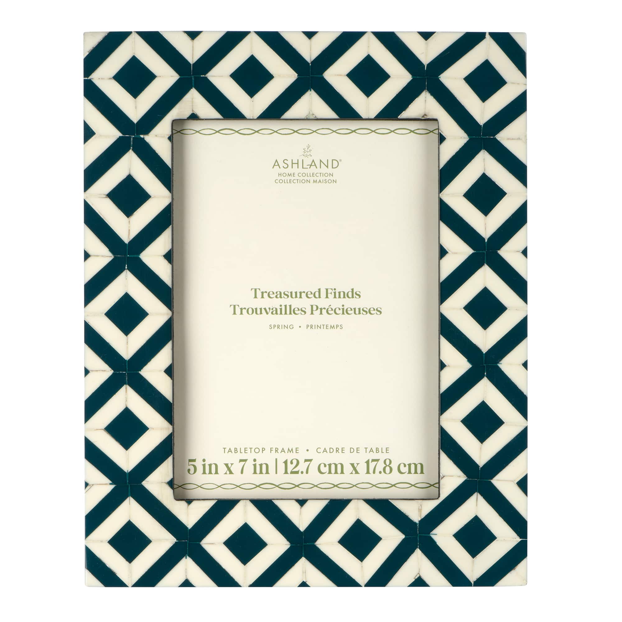 5" x 7" Blue & White Tile Tabletop Frame, Treasured Finds by Ashland®
